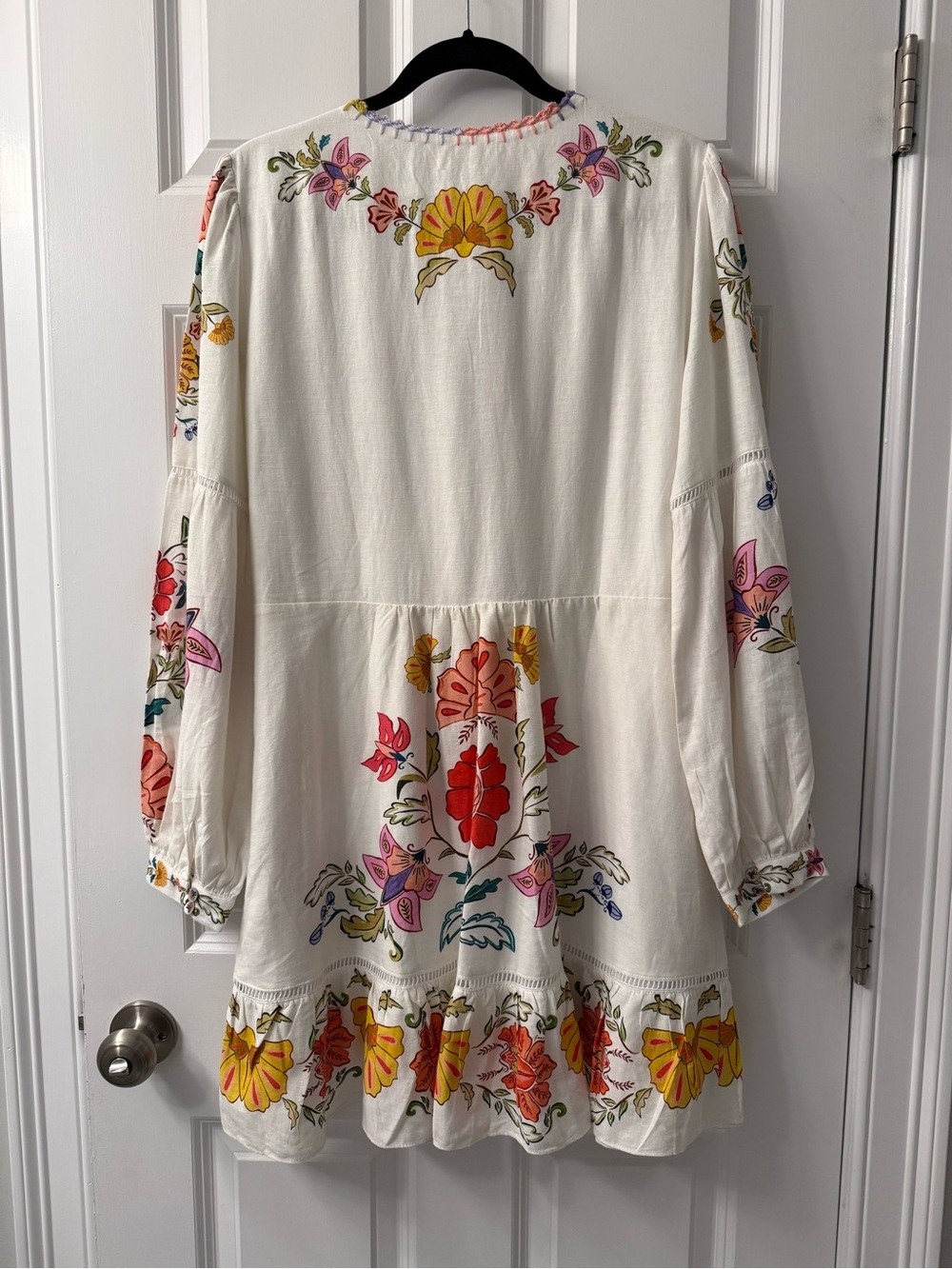 NWT Farm Rio Floral Insects Off White Mini Dress - Picture 7 of 13